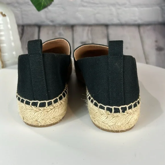 J.CREW Black Canvas Slip On Espadrille Flats - Picture 4 of 17